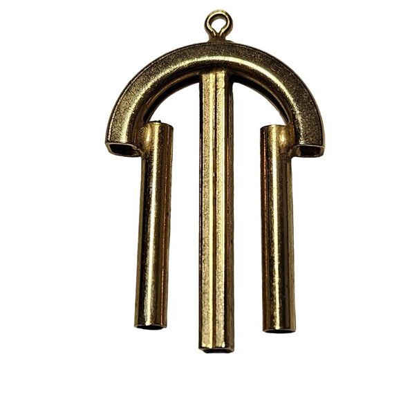 Vintage Gold Tone Geometric Pendant Charm Design Necklace Fashion Jewelry - Picture 1 of 3